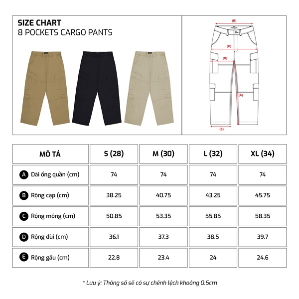 TJO 8 Pockets Cargo Pant