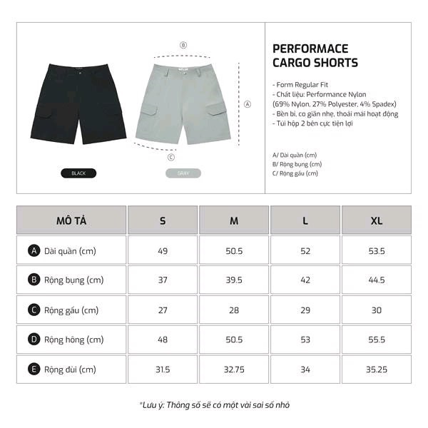 TJO Performance Cargo Short